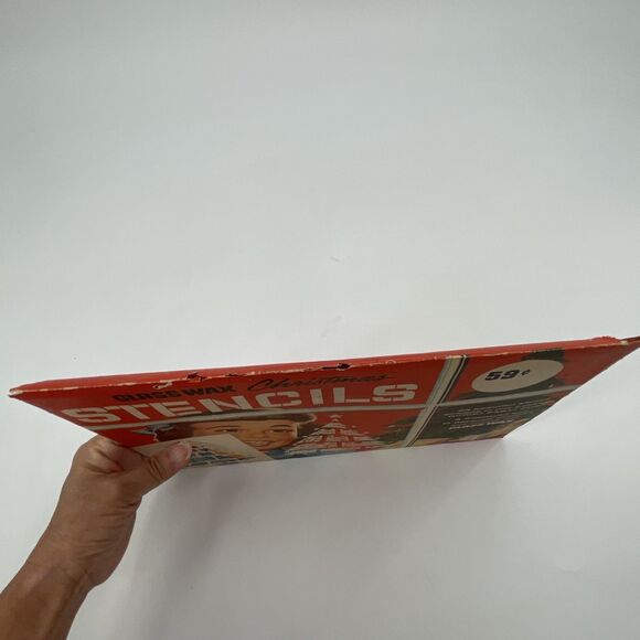 Vintage Glass Wax Christmas Stencil Designs Window Mirrors Gold Seal 10 Sheets - Picture 7 of 8